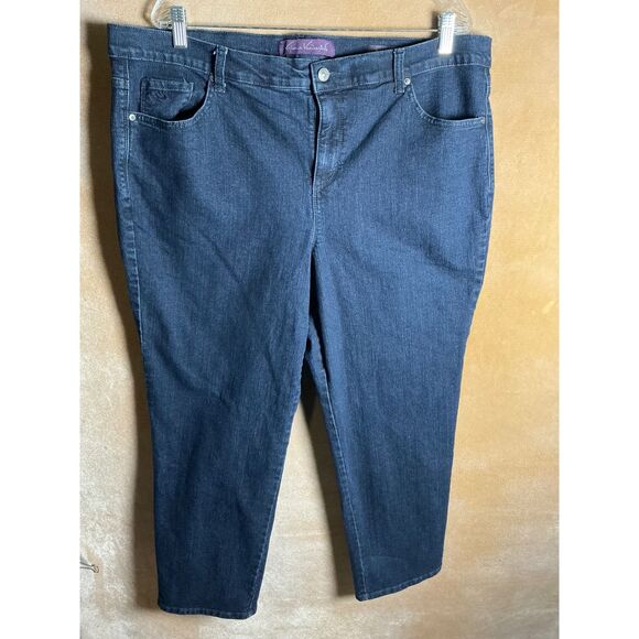 Gloria Vanderbilt Amanda Jeans Womens 18W Dark Wash Denim Straight Leg Pants - Picture 1 of 8